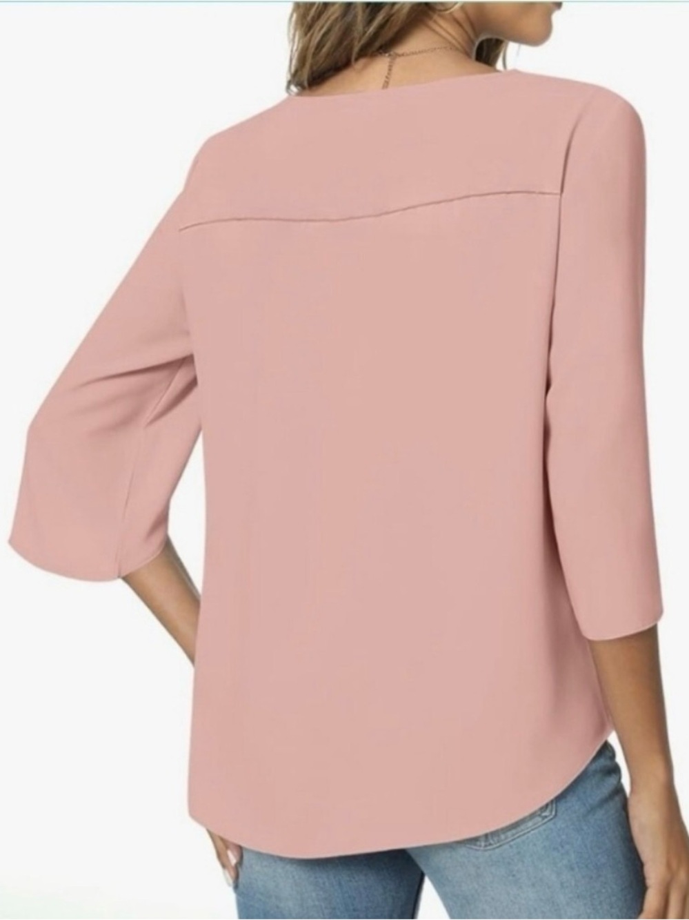 TAOHUADAO Vneck Split Sleeve Blouse Size XL - Picture 2 of 10